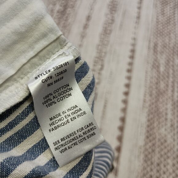 KUT From The Kloth Womens Linen Drawstring Waist Ankle Pants Size 4 Blue Striped - Picture 6 of 6